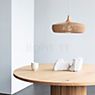 Umage Clava Dine Wood Hanglamp donker eikenhout, plafondkapje ronde, kabel wit productafbeelding