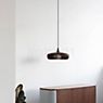 Umage Clava Dine Wood Pendant Light dark oak, ceiling rose round, cable white application picture