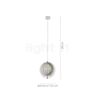 Measurements of the Verpan Moon Pendant light white - large in detail: height, width, depth and diameter of the individual parts.